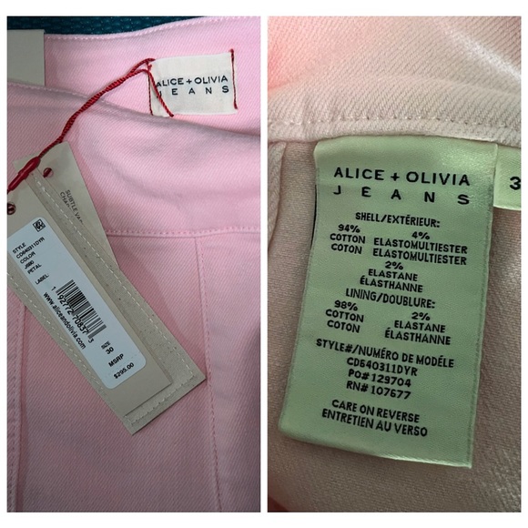 Alice + Olivia Donald High Waisted Light Pink Jean - Picture 15 of 16